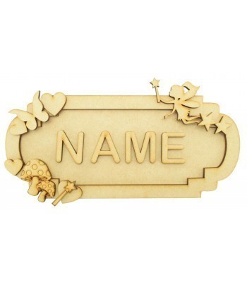 Laser Cut Personalised 3D Fancy Street Sign - Fairy Themed - Size Options